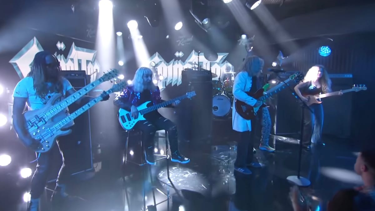 Spinal Tap perform "Big Bottom" with five bassists on Jimmy Kimmel Live
