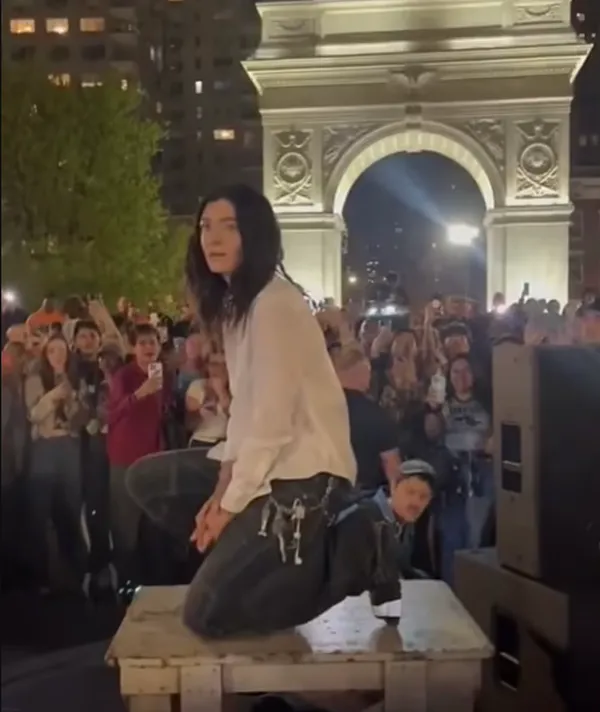 Lorde debuts "What Was That" in Washington Square Park after police shutdown